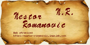 Nestor Romanović vizit kartica